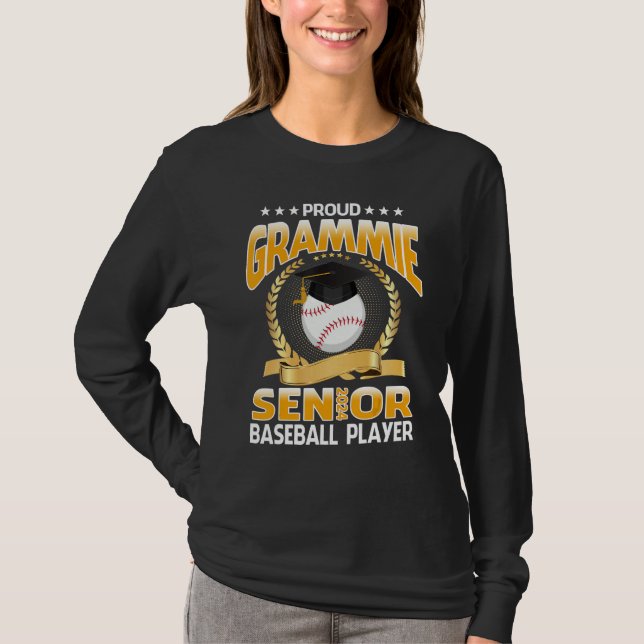 Camiseta Proud Grammie Senior Class Of 2024 Baseball Player (Anverso)