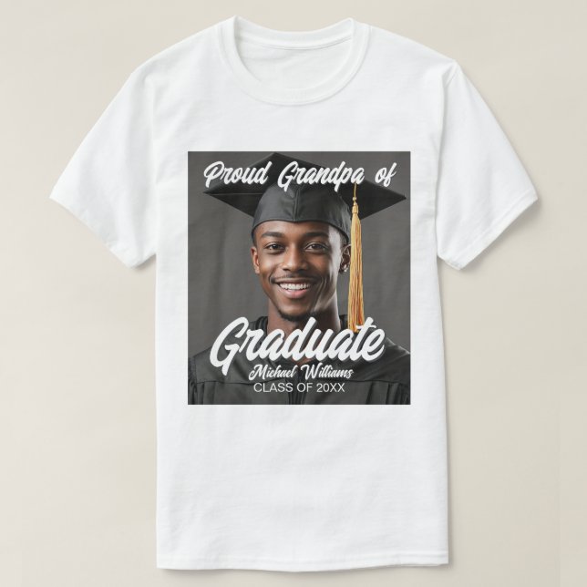 Camiseta Proud Grandpa of Graduate Photo Graduation (Diseño del anverso)