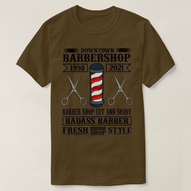 Camiseta Proud Grandpa of in Freaking Awesome Barber 3 (Diseño del anverso)