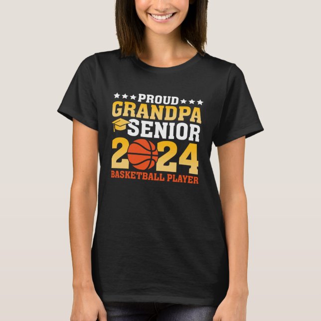 Camiseta Proud Grandpa Senior Class of 2024 Basketball Play (Anverso)