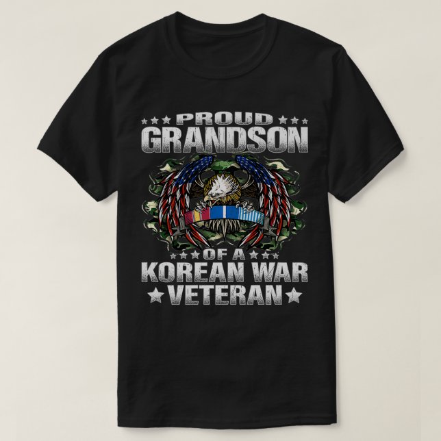 Camiseta Proud Grandson Of A Korean War Veteran Military Ve (Diseño del anverso)