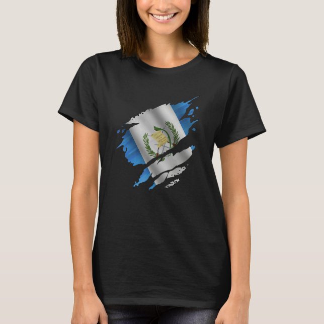 Camiseta Proud Guatemalan Root Torn Ripped Guatemala Flag (Anverso)