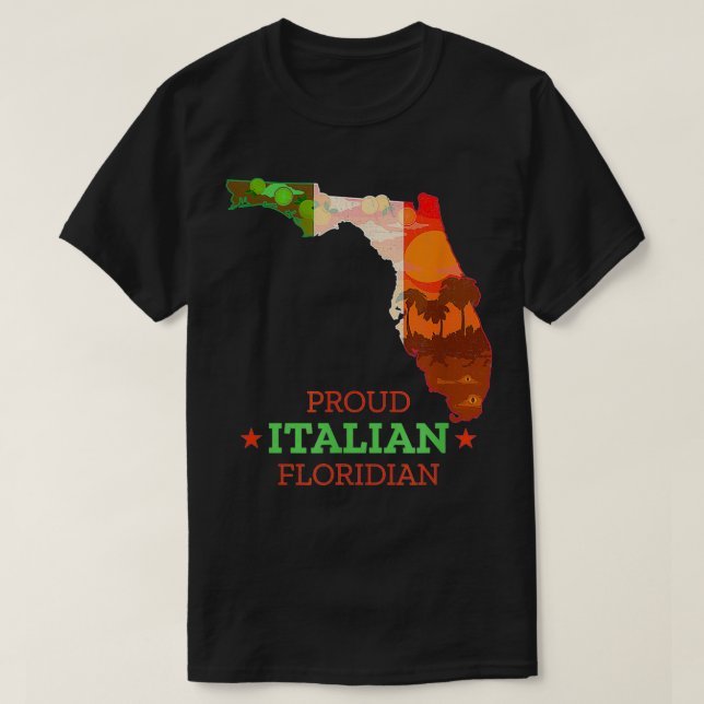 Camiseta Proud Italian Floridian  Florida Map and Italy Fla (Diseño del anverso)