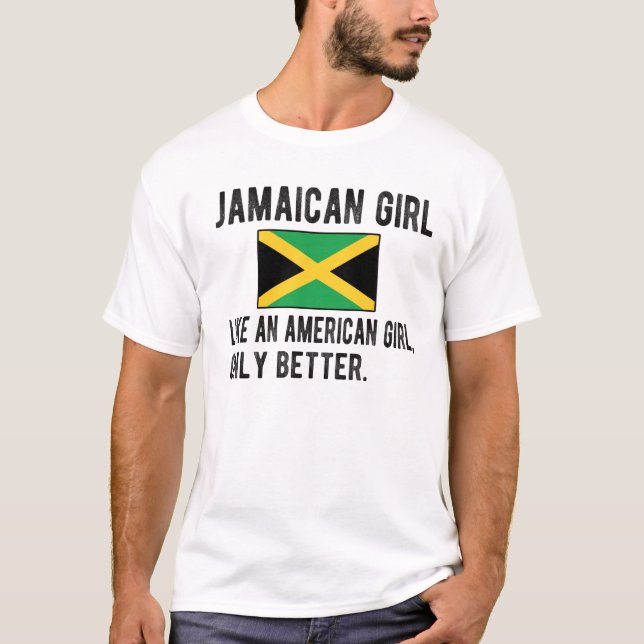 Camiseta Proud Jamaican Girl Jamaica Flag Jamaican Roots (Anverso)