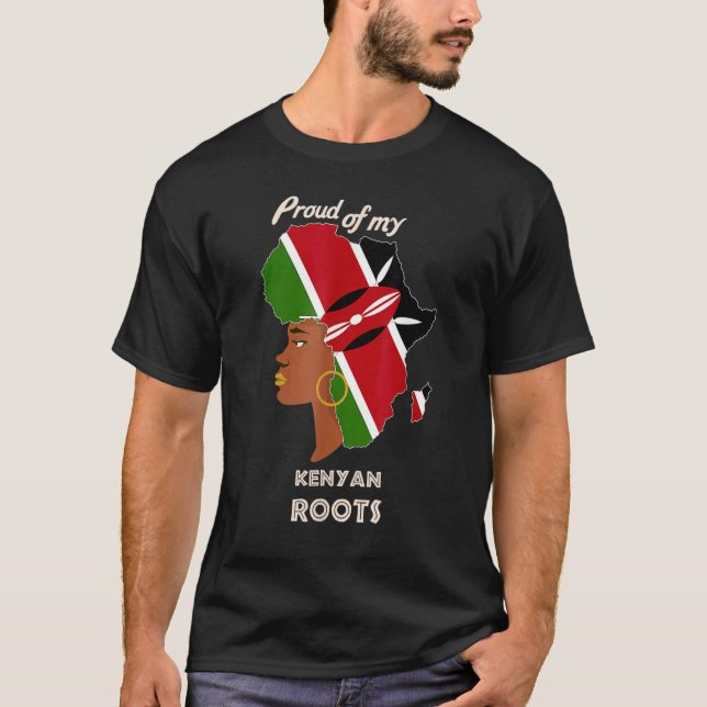 Camiseta Proud Kenyan Roots Black History Month Women's (Anverso)