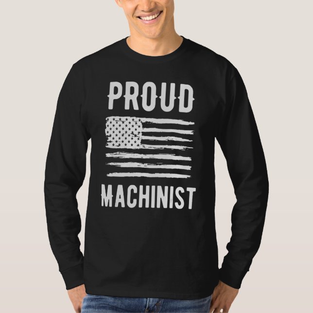 Camiseta Proud Machinist Profession American Flag (Anverso)