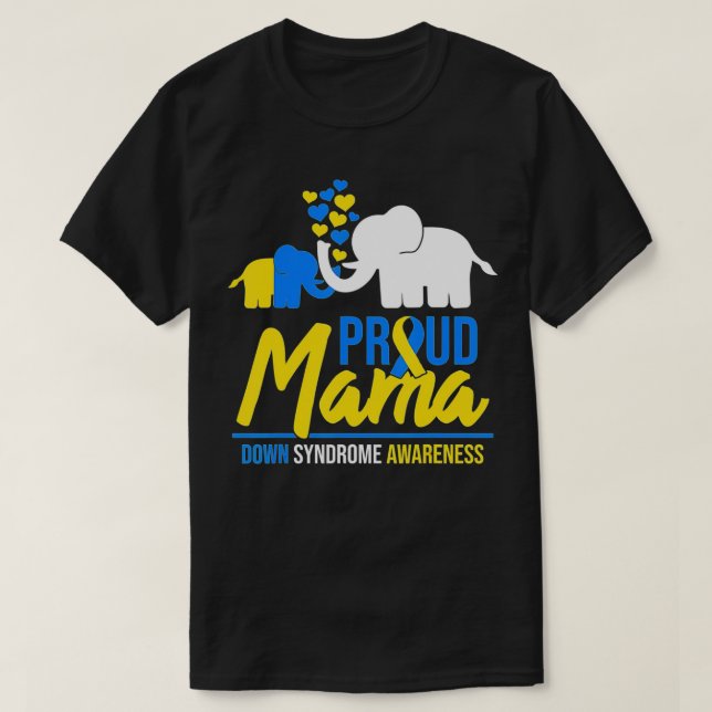 Camiseta Proud Mama Mom Down Syndrome Awareness Day Cute El (Diseño del anverso)