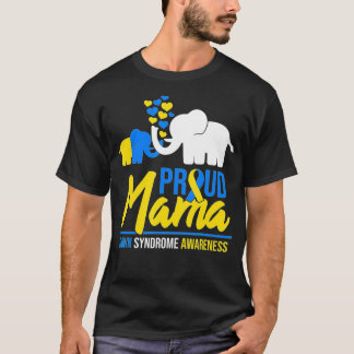 Camiseta Proud Mama Mom Down Syndrome Awareness Day Cute El