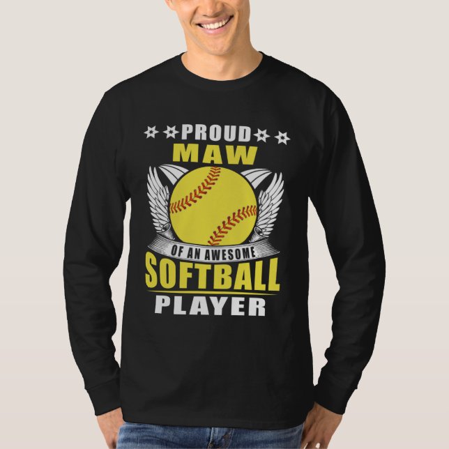 Camiseta Proud Maw Of An Awesome Softball Player Softball M (Anverso)