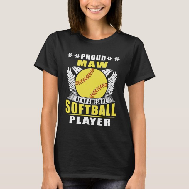 Camiseta Proud Maw Of An Awesome Softball Player Softball M (Anverso)