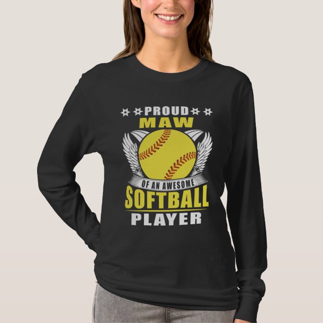 Camiseta Proud Maw Of An Awesome Softball Player Softball M (Anverso)