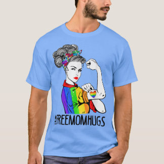 Camiseta Proud Mom Free Mom Hugs LGBT Mom Rainbow LGBTQ Gay