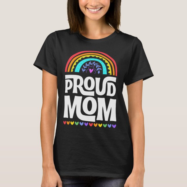 Camiseta Proud Mom Gay Pride Flag Mothers Day Bohemian Rain (Anverso)