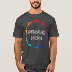 Camiseta Proud Mom LGBTQ Gay Pride Awareness - White Black