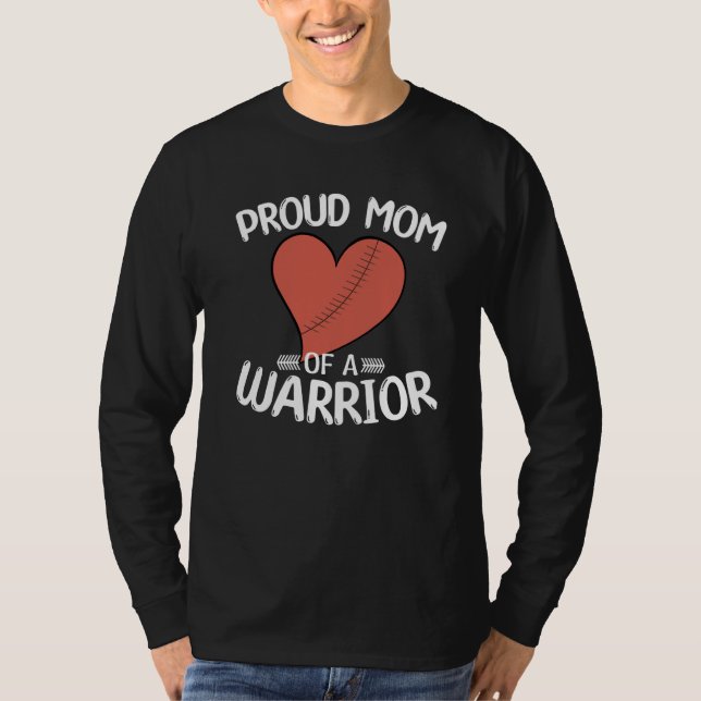 Camiseta Proud Mom of a Heart Warrior CHD Surgery CHD Aware (Anverso)
