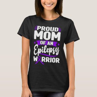 Camiseta Proud Mom Of An Epilepsy Warrior Purple Ribbon 