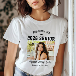 Camiseta Proud Mom Senior Custom Year Graduate Photo Parent