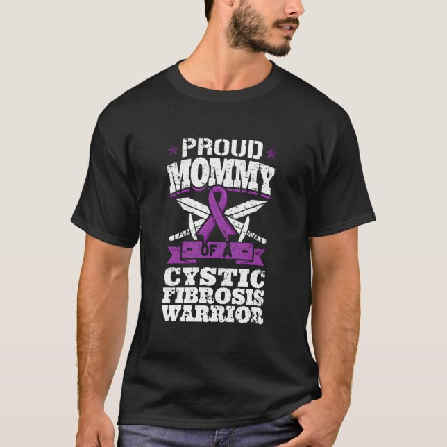 Camiseta Proud Mommy Of A Cystic Fibrosis Warrior Awareness (Anverso)