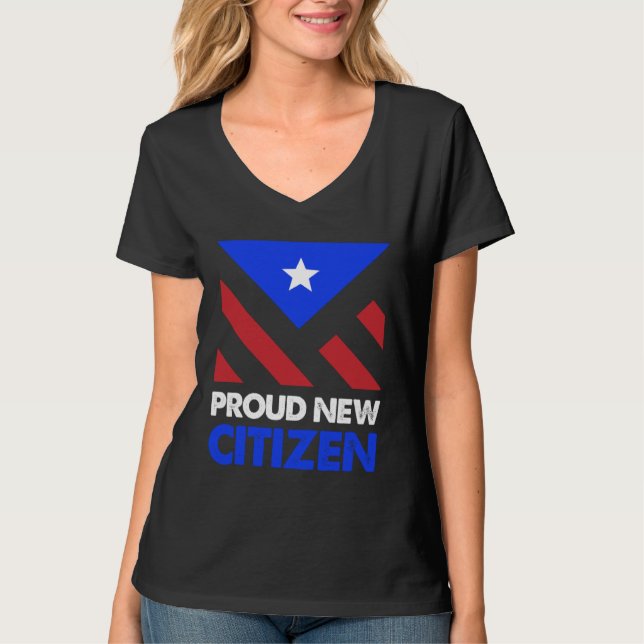 Camiseta Proud New Citizen Women USA Citizen American Flag  (Anverso)