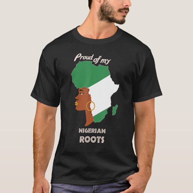 Camiseta Proud Nigerian Roots Black History Month Women's (Anverso)