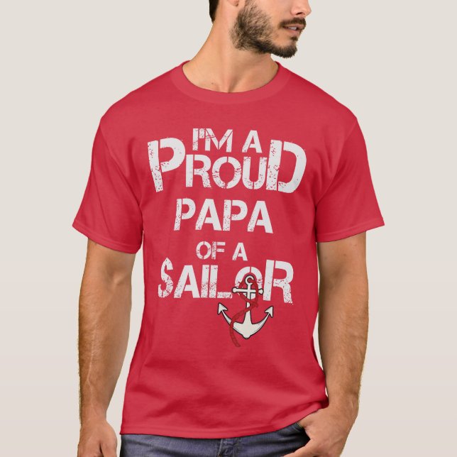 Camiseta Proud Papa of a Sailor retro friends boy (Anverso)