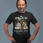 Camiseta Proud Papa of the Graduate T-Shirt<br><div class="desc">Graduation grandparent t-shirt featuring a graduates mortarboard,  5 photos of your grandchild,  the saying "proud papa of the graduate",  their name,  place of study,  and class year.</div>
