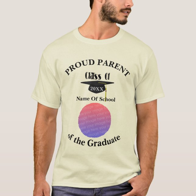 Camiseta Proud Parent Graduation Cap Personalized Photo    (Anverso)