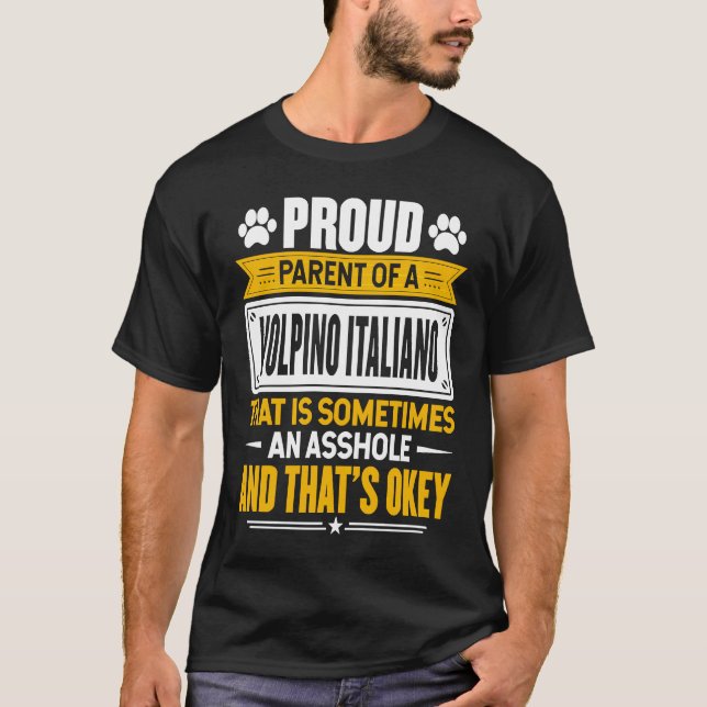 Camiseta Proud Parent of a Volpino Italiano  Dog Owner Mom  (Anverso)