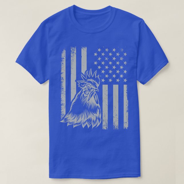 Camiseta Proud Patriotic Chicken Rooster Farmer Lover Ameri (Diseño del anverso)