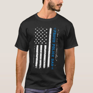 Camiseta Proud Police Dad Of A Police Officer Father Us Fla