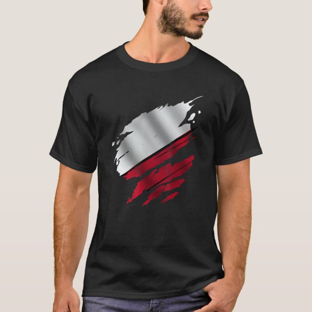 Camiseta Proud Polish Ripped Poland Flag (Anverso)