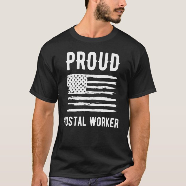 Camiseta Proud Postal Worker Profession American Flag (Anverso)