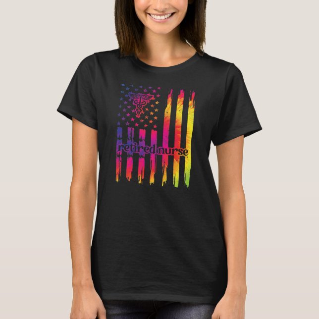 Camiseta Proud Retired Nurse US Flag Nurse Retirement  (Anverso)