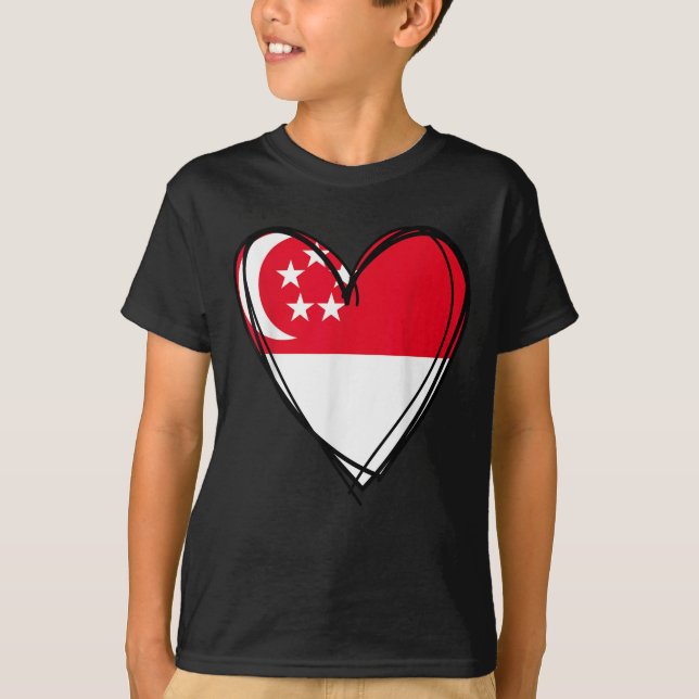 Camiseta Proud Singarean Boy Girl Aunt Dad Mom Singare Flag (Anverso)