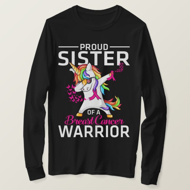 Camiseta Proud SISTER Of A Breast Cancer Warrior Awareness  (Anverso del diseño)