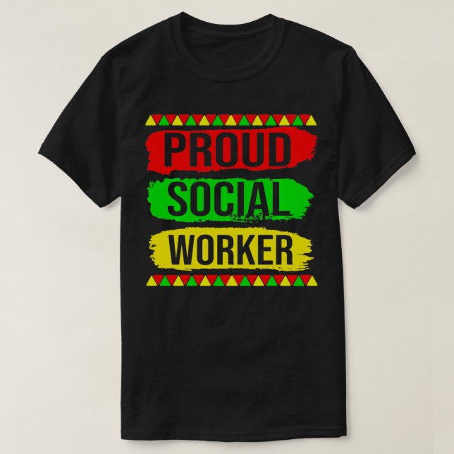 Camiseta Proud Social Worker Black History Month Pride Afri (Diseño del anverso)