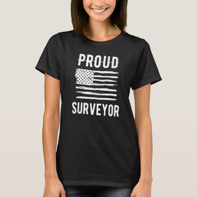 Camiseta Proud Surveyor Profession American Flag Premium (Anverso)