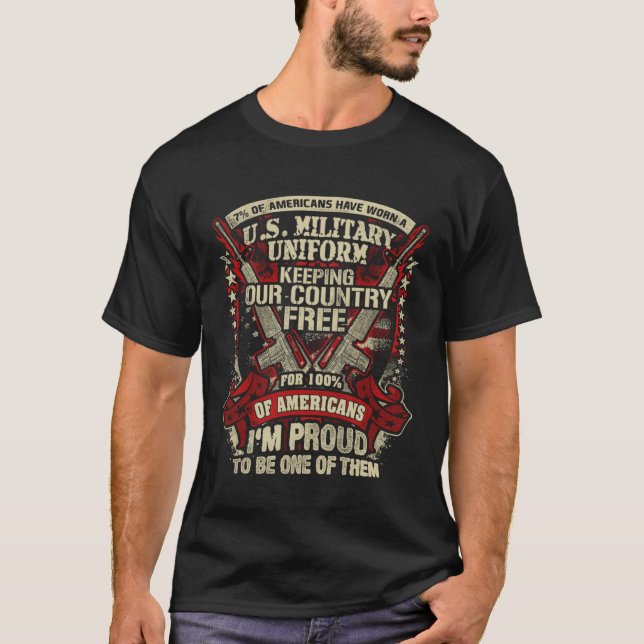 Camiseta Proud to be American military veteran day (Anverso)