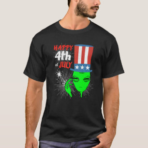Camiseta Proud To Be An American Happy 4th Of July Alien  