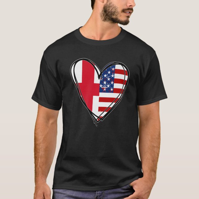 Camiseta Proud to Be English American England USA Flag Hear (Anverso)