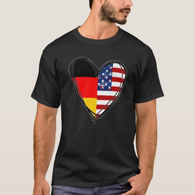 Camiseta Proud to Be German American Cool Germany US Flag H (Anverso)