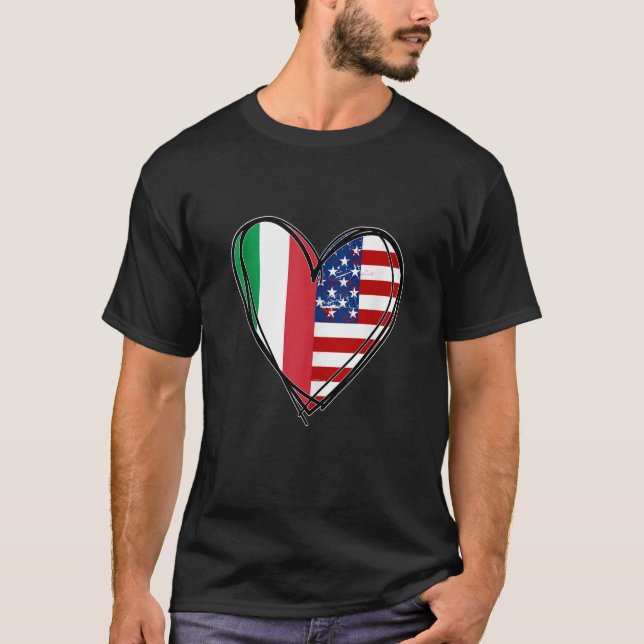 Camiseta Proud to Be Italian American Cool Italy USA Flag H (Anverso)