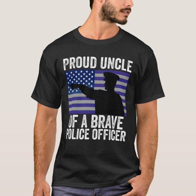 Camiseta Proud Uncle of A Brave Police Officer boy (Anverso)