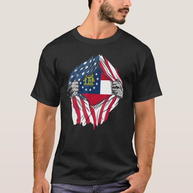 Camiseta Proud Usa Home Country Patriotic Home State Flag G (Anverso)