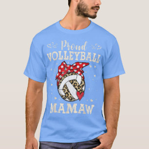 Camiseta Proud Volleyball Mamaw Women Leopard Game Day Play