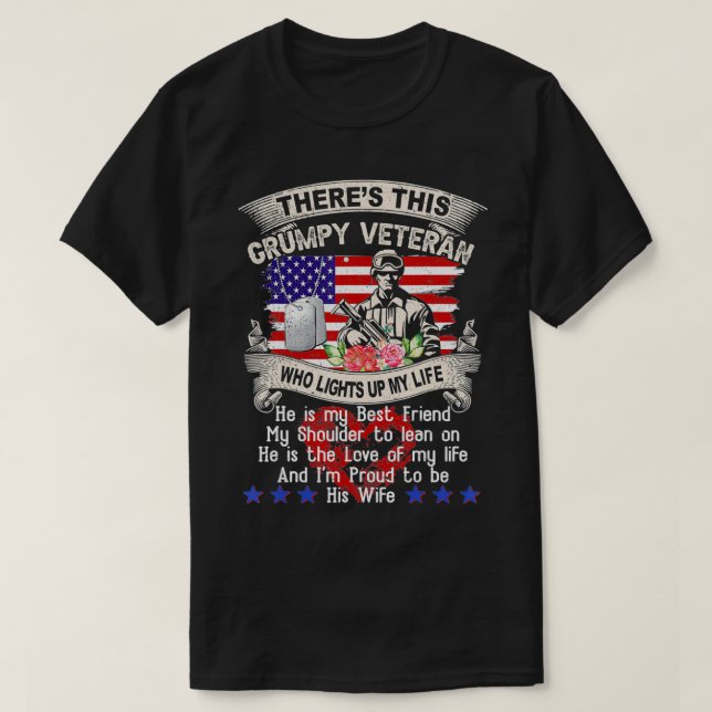 Camiseta Proud Wife of Grumpy Veteran  (Diseño del anverso)