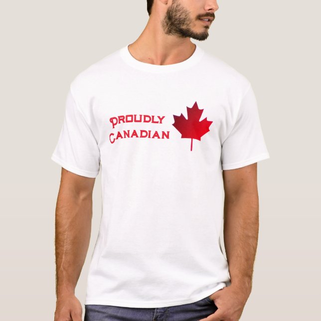 Camiseta Proudly Canadian. Maple Leaf. T-Shirt (Anverso)
