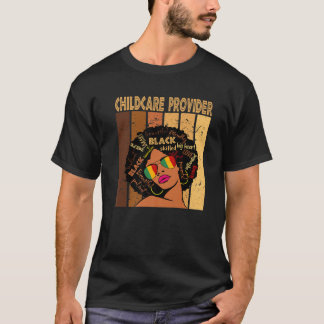 Camiseta Proveedor de cuidado infantil afroamericano negro