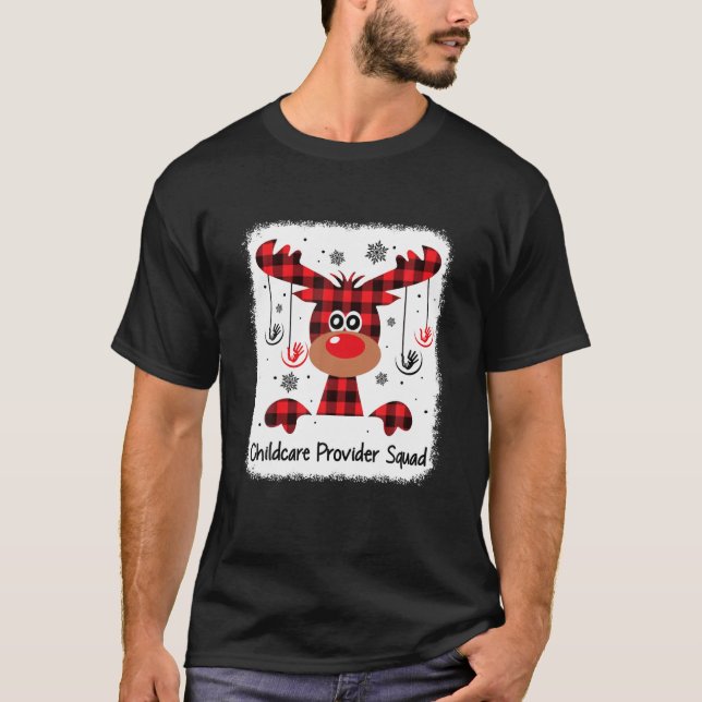 Camiseta Proveedor de cuidado infantil Squad Funny Red Plai (Anverso)