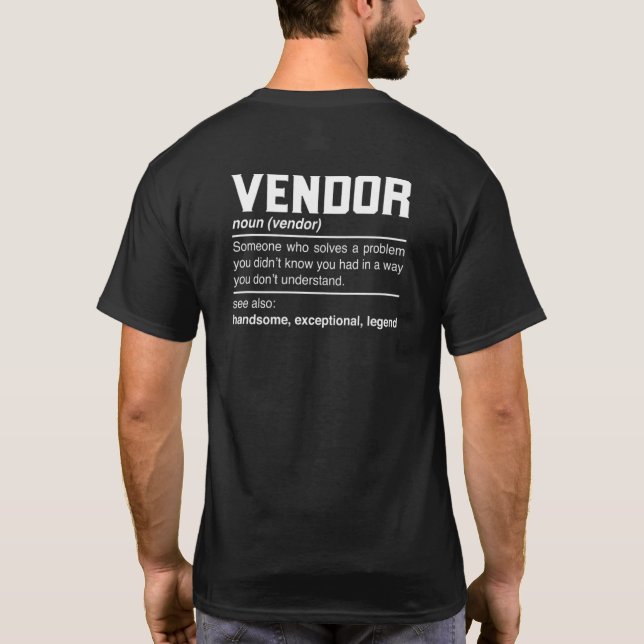 Camiseta Proveedor de proveedor de diseño de definición de  (Reverso)